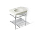 KOHLER K-39304-1 Claude 30" Rectangular Console Table Bathroom Sink, Dune with Polished Chrome - 3/4 view of product