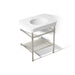 KOHLER K-39304-1 Claude 30" Rectangular Console Table Bathroom Sink, White with Vibrant Polished Nickel - 3/4 view of product