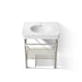 KOHLER K-39304-1 Claude 30" Rectangular Console Table Bathroom Sink, White with Vibrant Polished Nickel - Detail image of a p