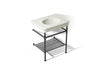KOHLER K-39304-8 Claude 30" Rectangular Console Table Bathroom Sink, Dune with Matte Black - 3/4 view of product
