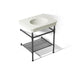 KOHLER K-39304-8 Claude 30" Rectangular Console Table Bathroom Sink, Dune with Matte Black - 3/4 view of product
