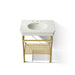 KOHLER K-39304-8 Claude 30" Rectangular Console Table Bathroom Sink, Dune with Vibrant Brushed Moderne Brass - Detail image o