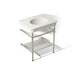 KOHLER K-39304-8 Claude 30" Rectangular Console Table Bathroom Sink, Dune with Vibrant Polished Nickel - 3/4 view of product