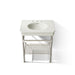 KOHLER K-39304-8 Claude 30" Rectangular Console Table Bathroom Sink, Dune with Vibrant Polished Nickel - Detail image of a pr