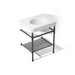 KOHLER K-39304-8 Claude 30" Rectangular Console Table Bathroom Sink, White with Black - 3/4 view of product