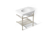 KOHLER K-39304-8 Claude 30" Rectangular Console Table Bathroom Sink, White with Brushed Nickel - 3/4 view of product