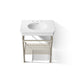 KOHLER K-39304-8 Claude 30" Rectangular Console Table Bathroom Sink, White with Brushed Nickel - Detail image of a product fe
