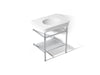 KOHLER K-39304-8 Claude 30" Rectangular Console Table Bathroom Sink, White with Polished Chrome - 3/4 view of product