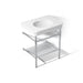 KOHLER K-39304-8 Claude 30" Rectangular Console Table Bathroom Sink, White with Polished Chrome - 3/4 view of product