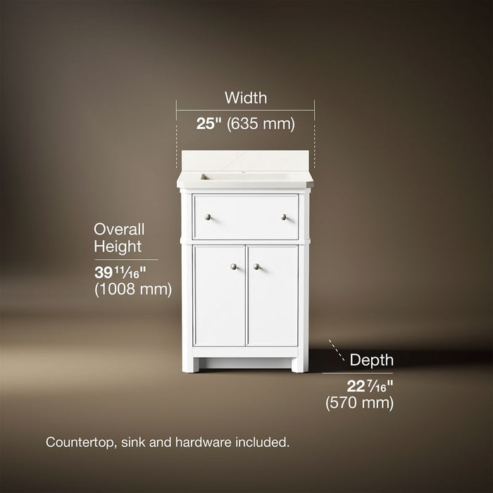 3/4 view of product with dimensions
