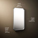 3/4 view of product with dimensions