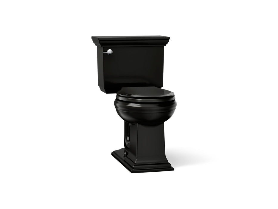 KOHLER K-3933 Memoirs Stately Two-piece Round-front Toilet, 1.28 GPF, Black Black - 3/4 view of product