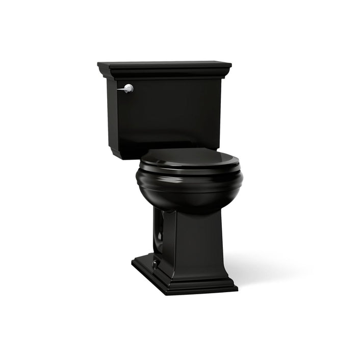 KOHLER K-3933 Memoirs Stately Two-piece Round-front Toilet, 1.28 GPF, Black Black - 3/4 view of product