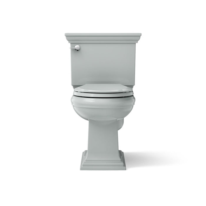 KOHLER K-3933 Memoirs Stately Two-piece Round-front Toilet, 1.28 GPF, Ice Grey - front view of product