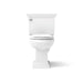 KOHLER K-3933 Memoirs Stately Two-piece Round-front Toilet, 1.28 GPF, White - front view of product