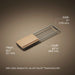 3/4 view of product with dimensions