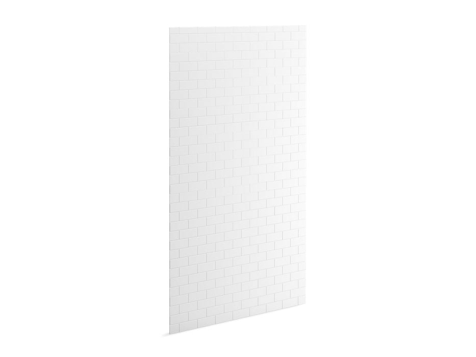 KOHLER K-39437-T06 Stoneridge 96" x 48" shower back wall with subway tile design, honed white
