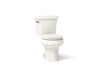 KOHLER K-3947-T Wellworth Two-piece Round-front Toilet, 1.28 GPF, Biscuit - 3/4 view of product