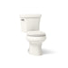 KOHLER K-3947-T Wellworth Two-piece Round-front Toilet, 1.28 GPF, Biscuit - 3/4 view of product