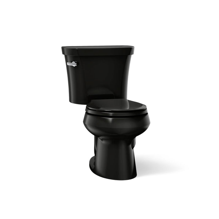KOHLER K-3947-U Wellworth Two-piece Round-front Toilet, 1.28 GPF, Black Black - 3/4 view of product