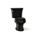 KOHLER K-3947-U Wellworth Two-piece Round-front Toilet, 1.28 GPF, Black Black - 3/4 view of product