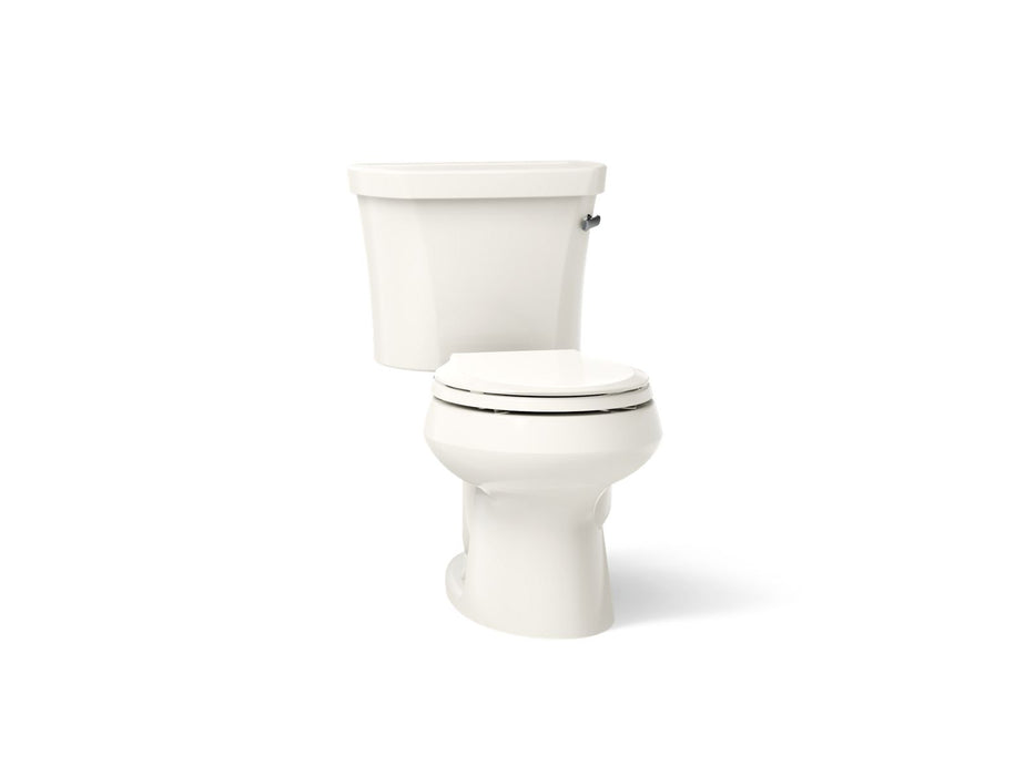 KOHLER K-3947-UR Wellworth Two-piece Round-front Toilet, 1.28 GPF, Biscuit - 3/4 view of product