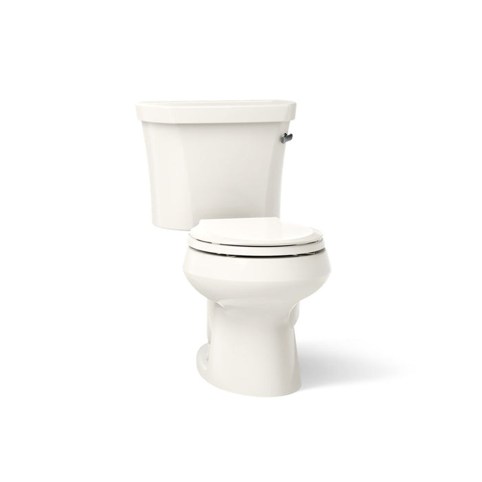 KOHLER K-3947-UR Wellworth Two-piece Round-front Toilet, 1.28 GPF, Biscuit - 3/4 view of product