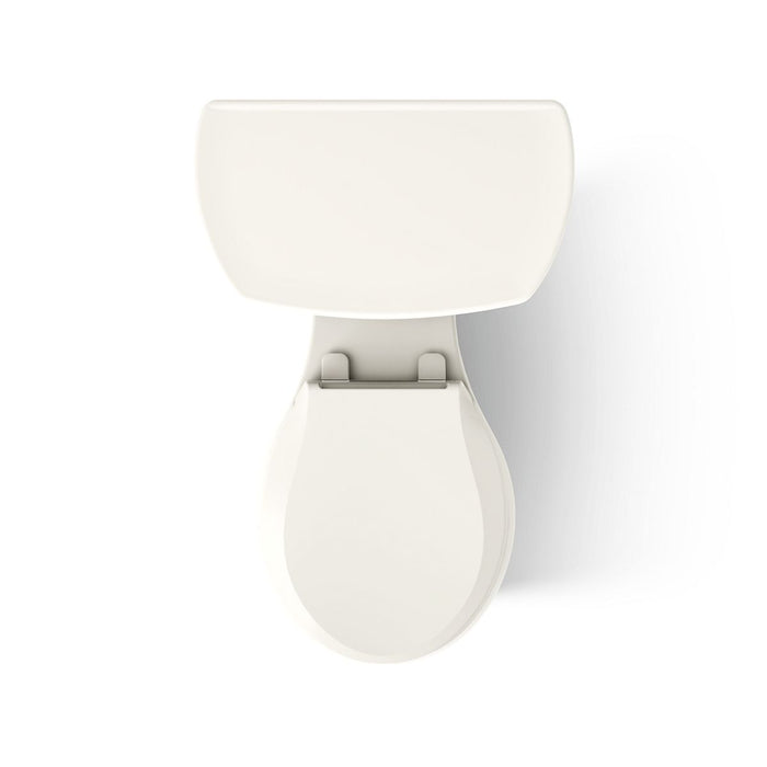 KOHLER K-3947-UR Wellworth Two-piece Round-front Toilet, 1.28 GPF, Biscuit - top view of product