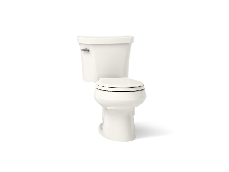 KOHLER K-3947-UT Wellworth Two-piece Round-front Toilet, 1.28 GPF, Biscuit - 3/4 view of product