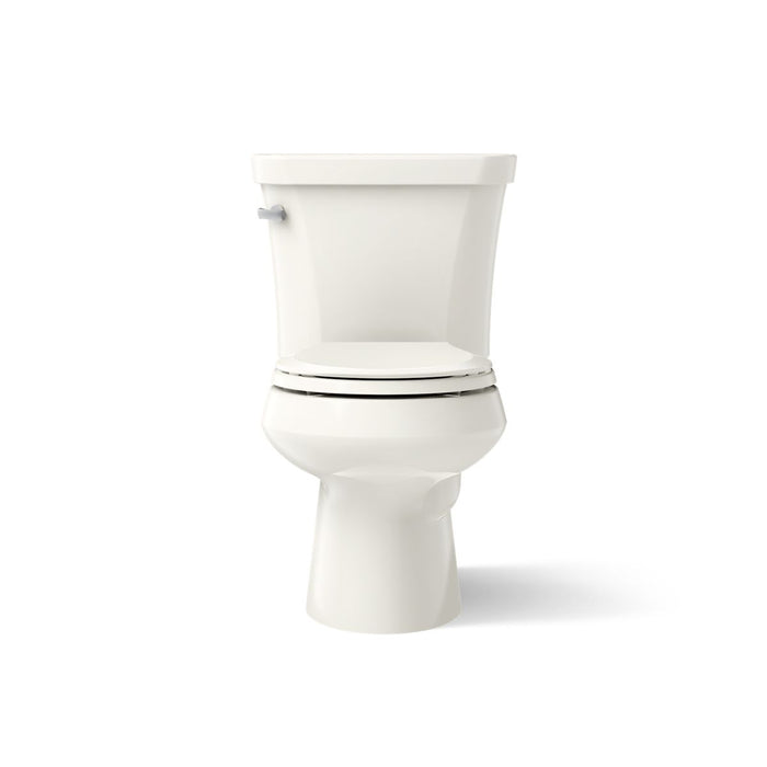 KOHLER K-3947-UT Wellworth Two-piece Round-front Toilet, 1.28 GPF, Biscuit - front view of product