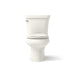 KOHLER K-3947-UT Wellworth Two-piece Round-front Toilet, 1.28 GPF, Biscuit - front view of product