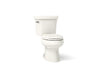 KOHLER K-3948-T Wellworth Two-piece Elongated Toilet, 1.28 GPF, Biscuit - 3/4 view of product