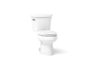KOHLER K-3948-T Wellworth Two-piece Elongated Toilet, 1.28 GPF, White - 3/4 view of product