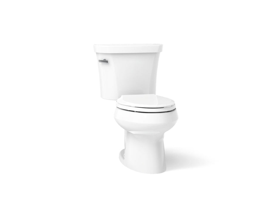 KOHLER K-3948-T Wellworth Two-piece Elongated Toilet, 1.28 GPF, White - 3/4 view of product
