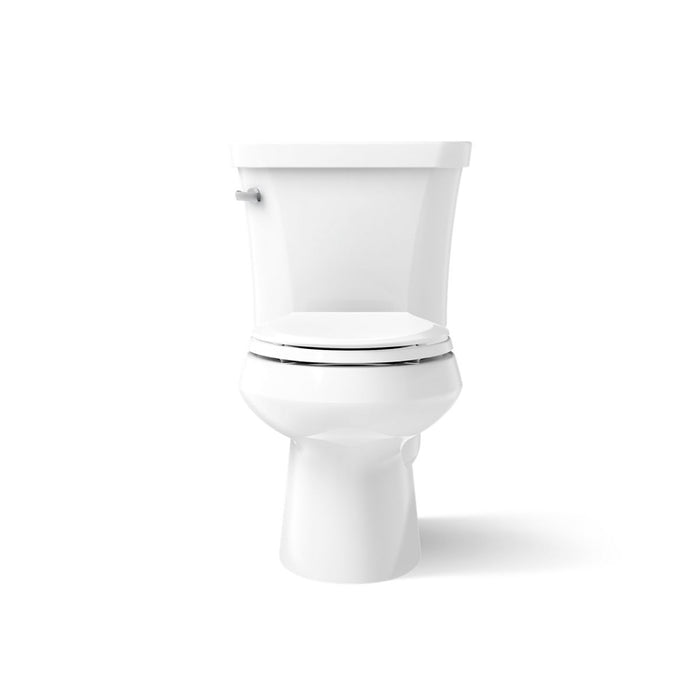 KOHLER K-3948-T Wellworth Two-piece Elongated Toilet, 1.28 GPF, White - front view of product