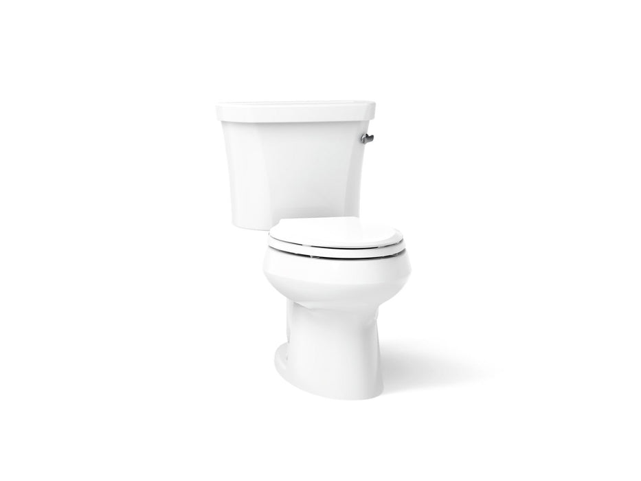 KOHLER K-3948-TR Wellworth Two-piece Elongated Toilet, 1.28 GPF, White - 3/4 view of product