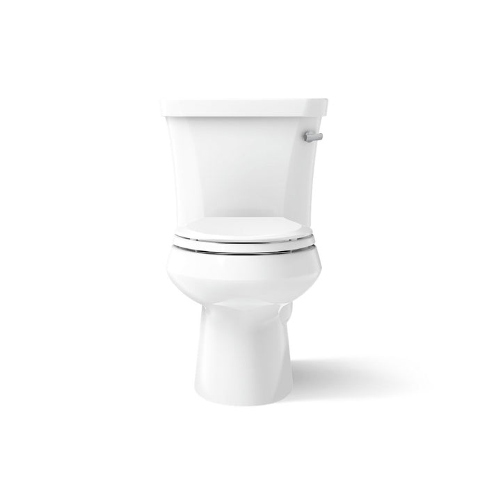 KOHLER K-3948-TR Wellworth Two-piece Elongated Toilet, 1.28 GPF, White - front view of product