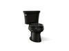 KOHLER K-3948-U Wellworth Two-piece Elongated Toilet, 1.28 GPF, Black Black - 3/4 view of product