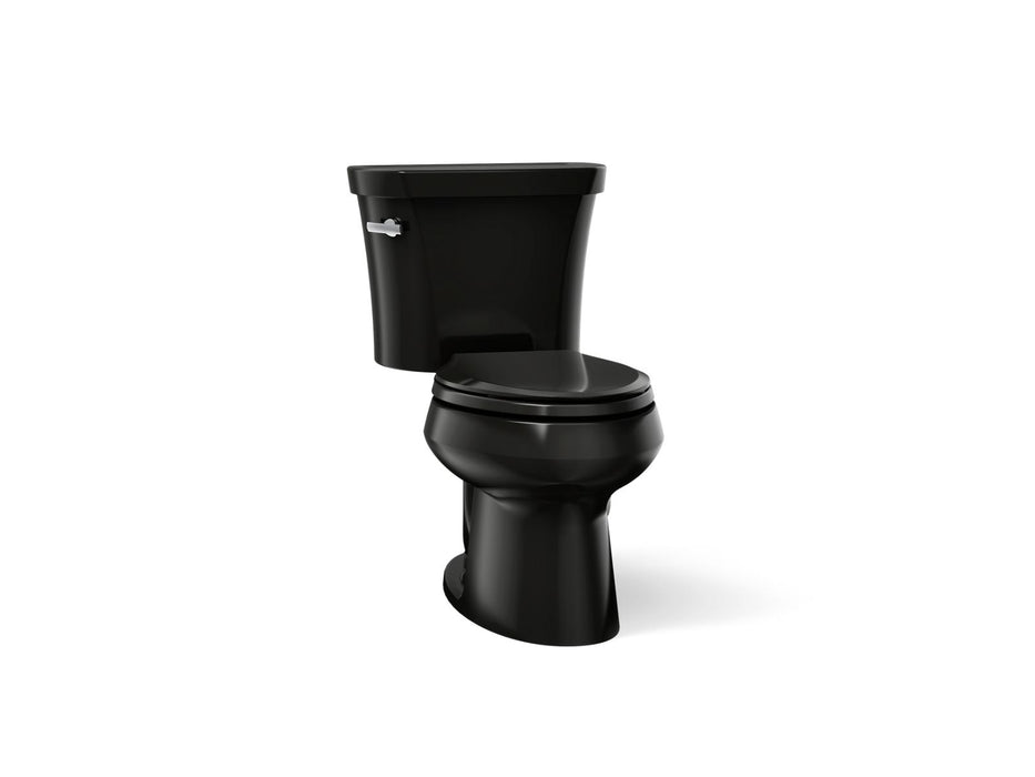 KOHLER K-3948-U Wellworth Two-piece Elongated Toilet, 1.28 GPF, Black Black - 3/4 view of product