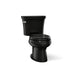 KOHLER K-3948-U Wellworth Two-piece Elongated Toilet, 1.28 GPF, Black Black - 3/4 view of product