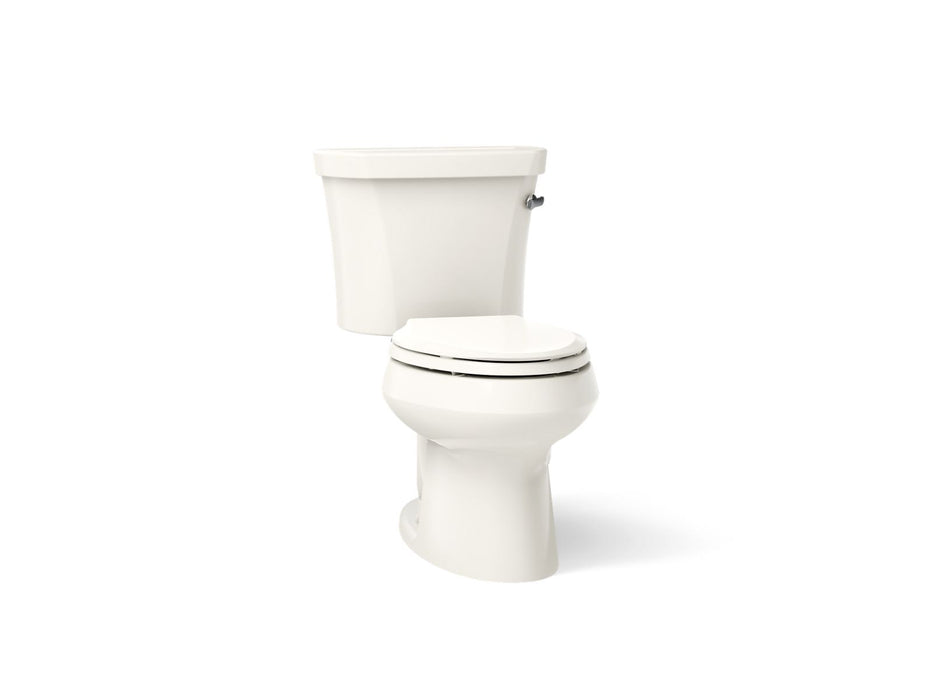 KOHLER K-3948-UR Wellworth Two-piece Elongated Toilet, 1.28 GPF, Biscuit - 3/4 view of product