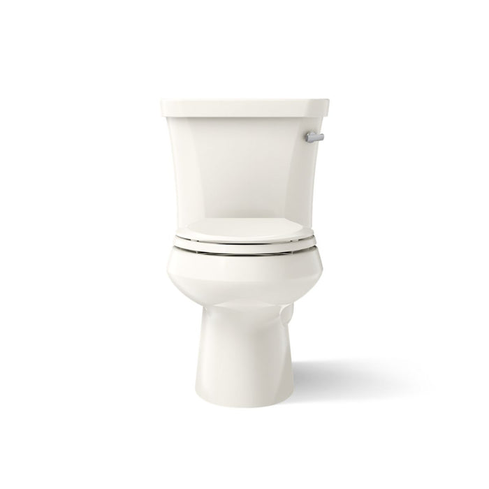 KOHLER K-3948-UR Wellworth Two-piece Elongated Toilet, 1.28 GPF, Biscuit - front view of product