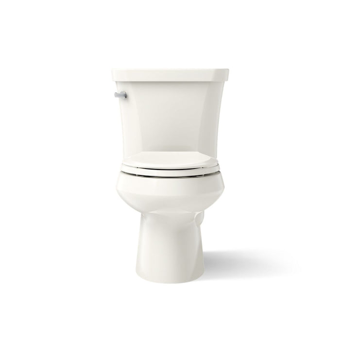 KOHLER K-3948-UT Wellworth Two-piece Elongated Toilet, 1.28 GPF, Biscuit - front view of product