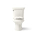 KOHLER K-3948-UT Wellworth Two-piece Elongated Toilet, 1.28 GPF, Biscuit - front view of product