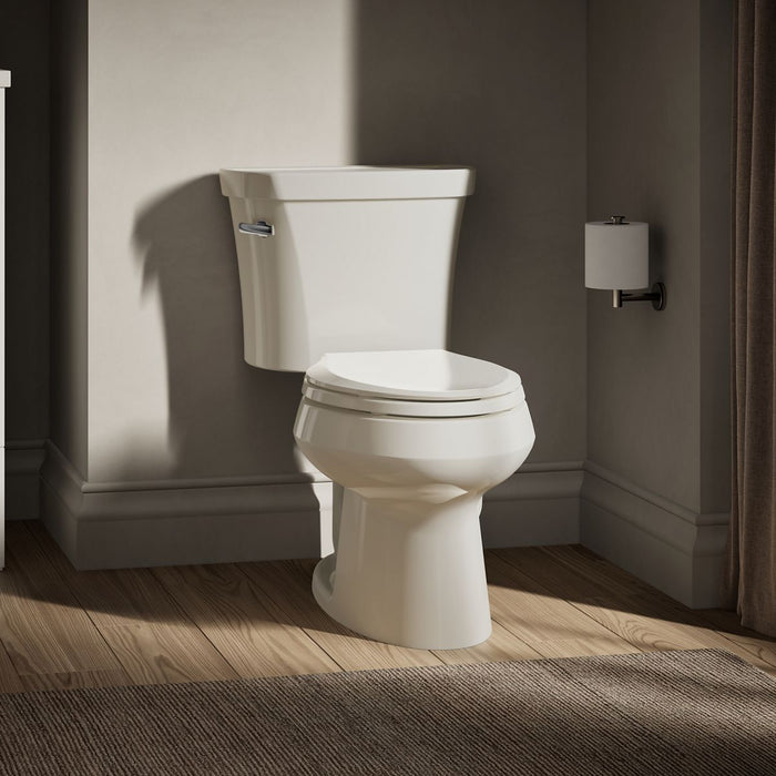 KOHLER K-3948-UT Wellworth Two-piece Elongated Toilet, 1.28 GPF, Biscuit - image focused on single product story