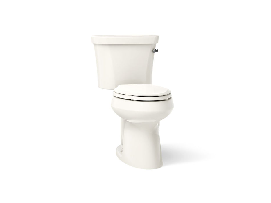 KOHLER K-3949-RA Highline Two-piece Elongated Toilet, 1.28 GPF, Biscuit - 3/4 view of product