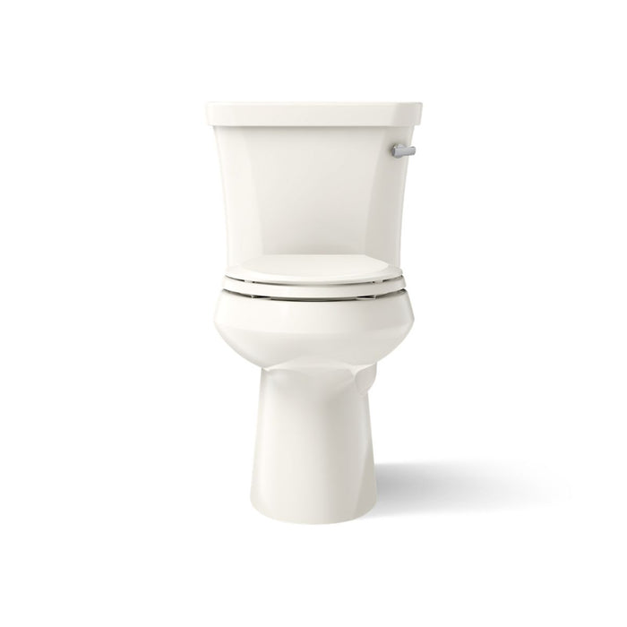 KOHLER K-3949-RA Highline Two-piece Elongated Toilet, 1.28 GPF, Biscuit - front view of product
