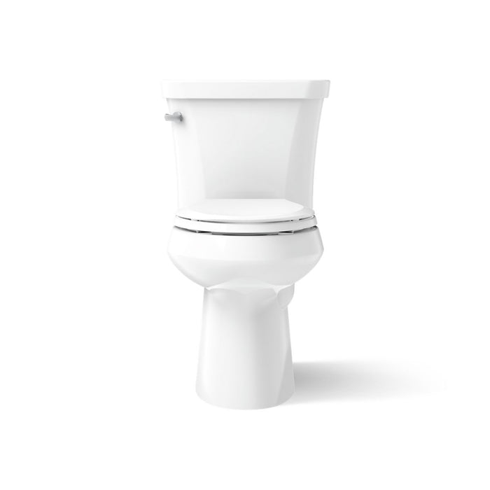 KOHLER K-3949-T Highline Two-piece Elongated Toilet, 1.28 GPF, White - front view of product
