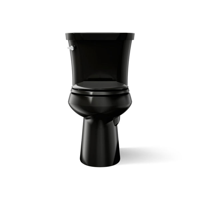 KOHLER K-3949-U Highline Two-piece Elongated Toilet, 1.28 GPF, Black Black - front view of product
