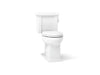 KOHLER K-3950-RA Tresham Two-piece Elongated Toilet, 1.28 GPF, White - 3/4 view of product